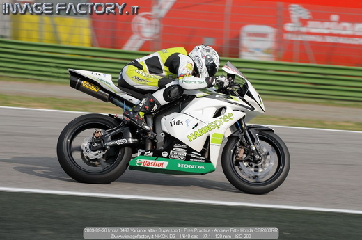 2009-09-26 Imola 0497 Variante alta - Supersport - Free Practice - Andrew Pitt - Honda CBR600RR